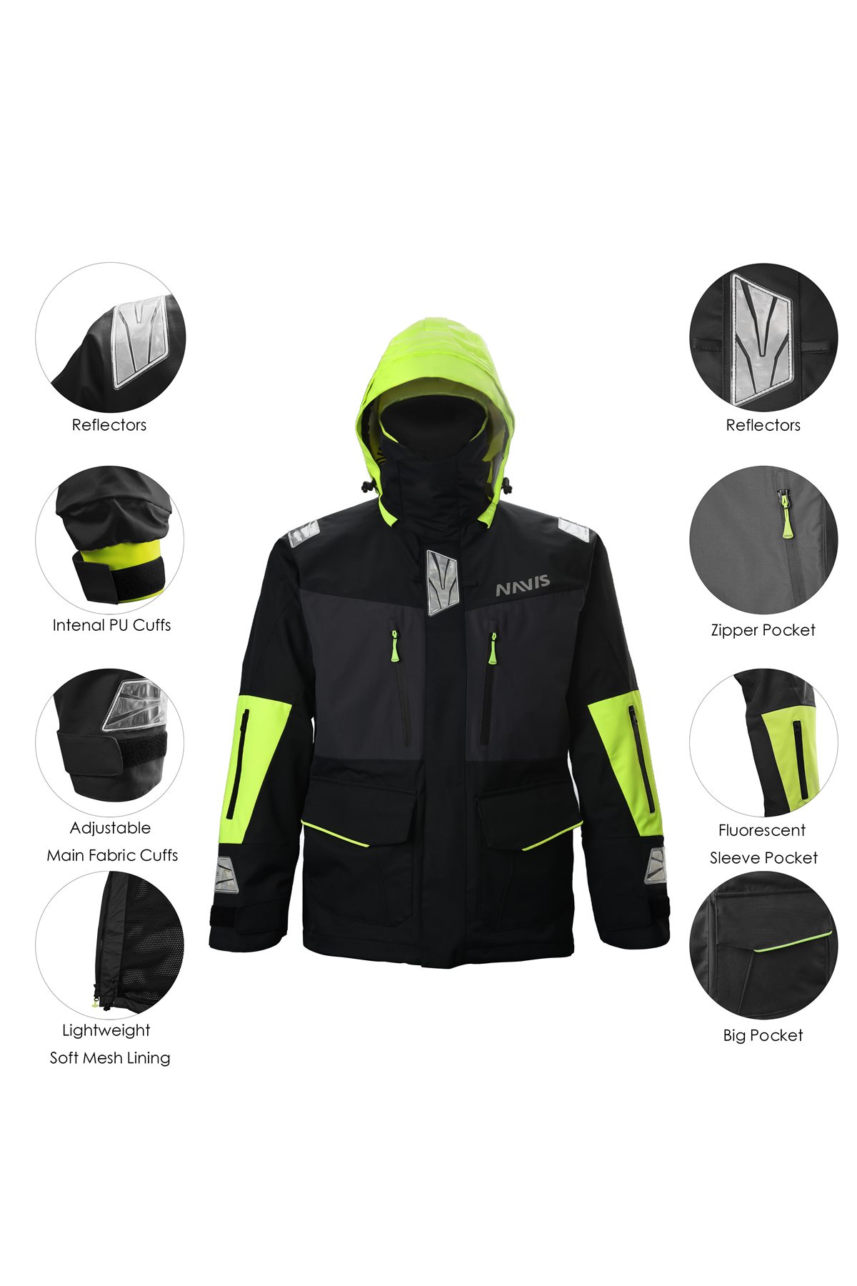 Custom waterproof jacket feature detail map for logo placement pocket cuff and zipper review