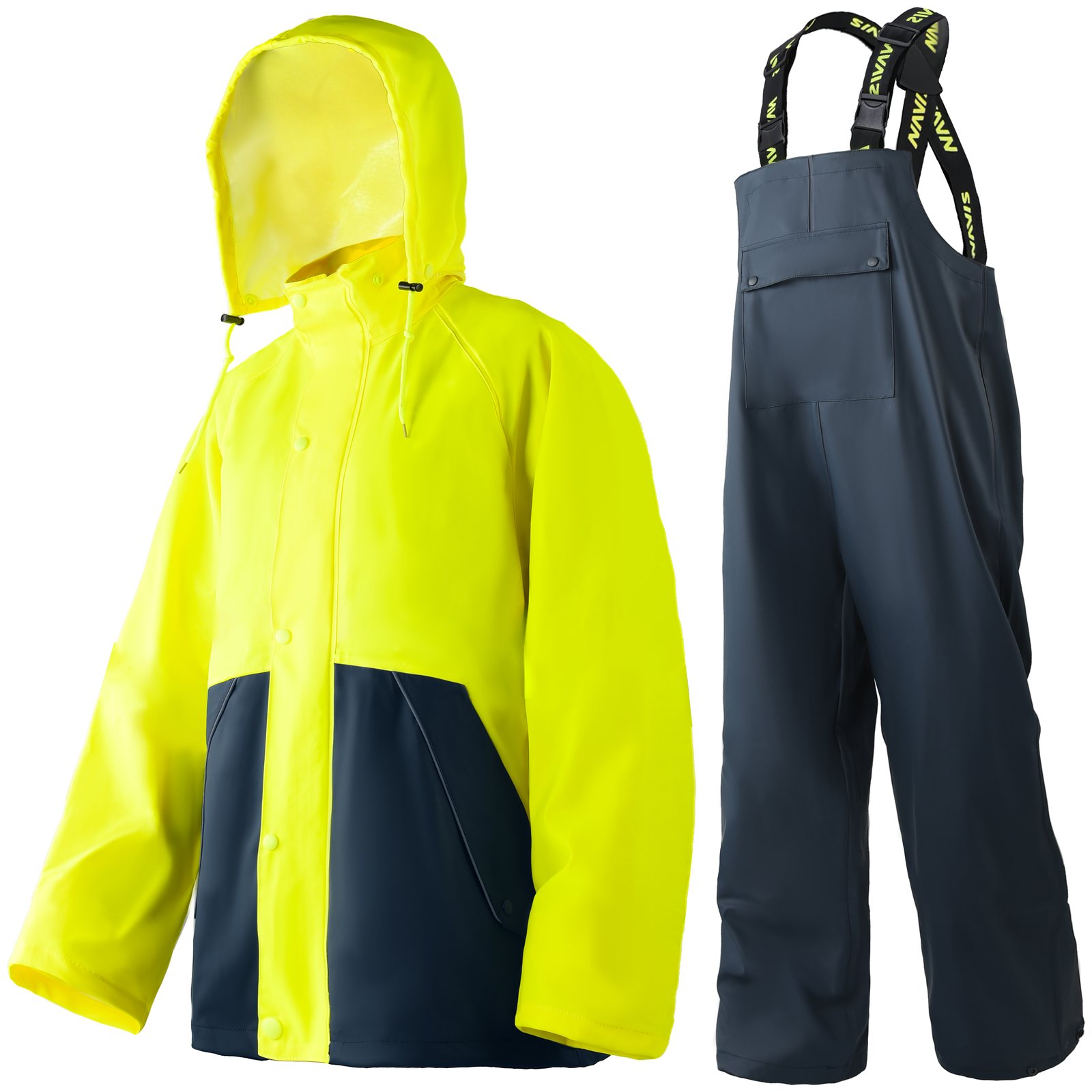 High visibility custom sailing jacket and bib pants set for offshore foul weather gear OEM programs