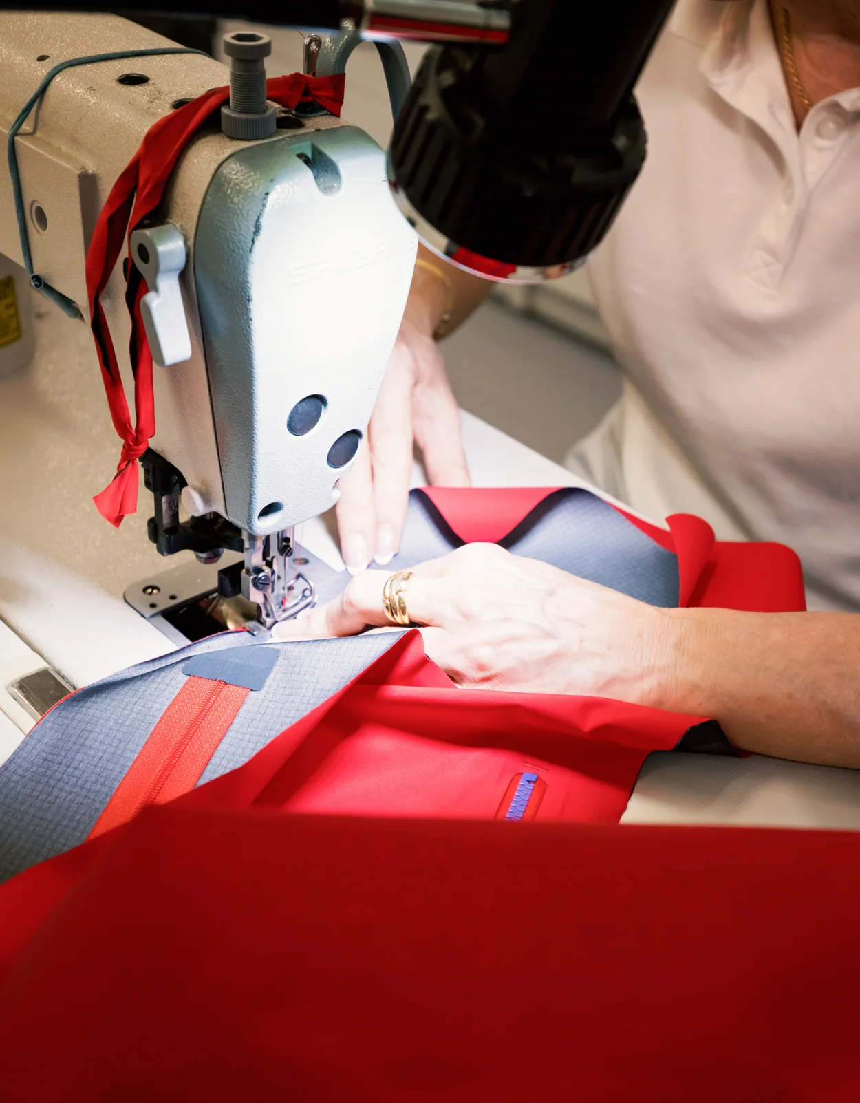 Waterproof jacket sewing detail for OEM outerwear production